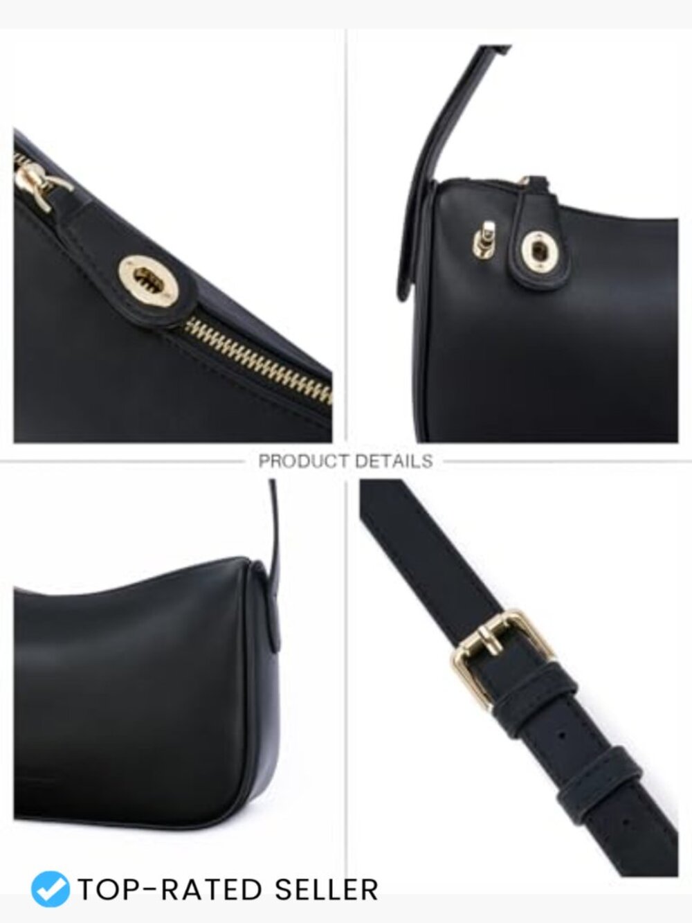 RFID Anti-Theft Crossbody Bag Vegan Leather Satchel Shoulder Purse Adjustable - Picture 6 of 7